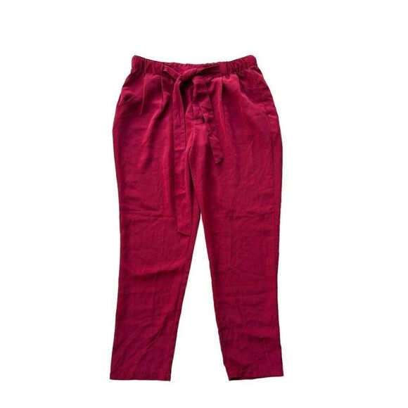 NWT Womens Agaci Spacegirlz Merlot Runway Tie Front Moto Pants - Sz XL - Picture 2 of 3